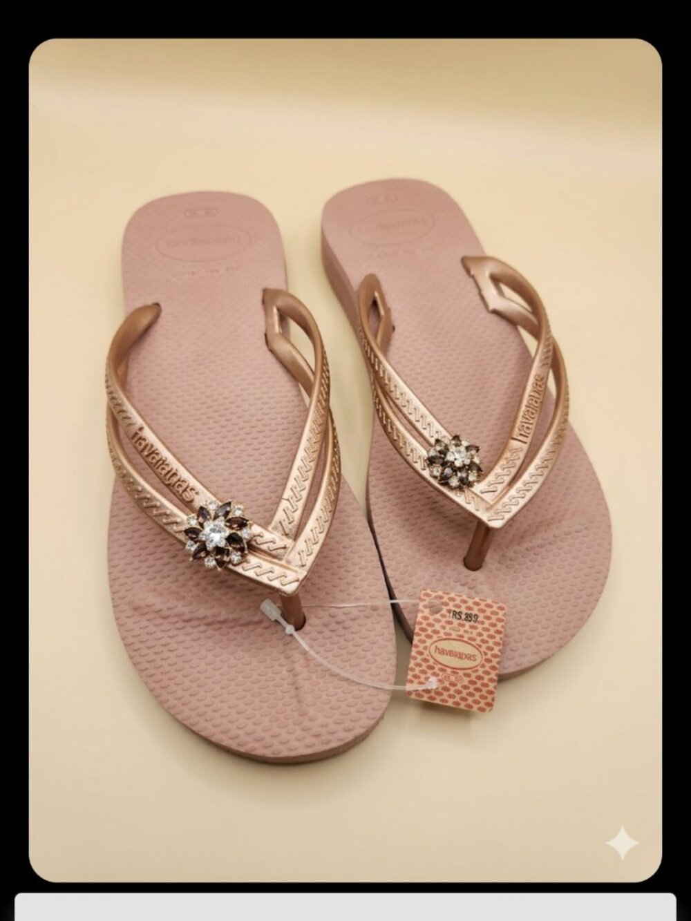 Havaianas wedges rose gold sandals